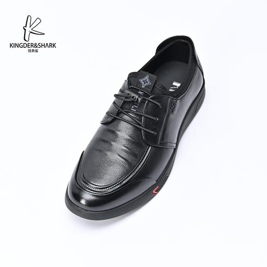 经典鲨2024年秋季新款黑色男士平底舒适休闲鞋KW269-D33101 商品图4