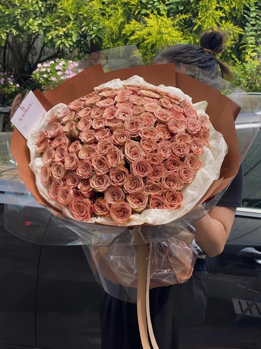同城专送花艺师定制网红复古卡布奇诺玫瑰花束 商品图6