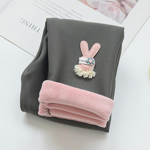 【可爱饰物，软软的很舒适，加绒加厚贴身穿很保暖】女童打底裤春秋款 外穿纯棉儿童裤子 秋冬加绒洋气大童紧身裤薄绒-QQ 商品图7