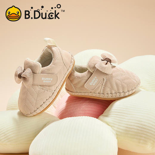 B.Duck小黄鸭童鞋加绒保暖学步鞋冬季女宝宝运动鞋13-18 BY5586966 商品图2