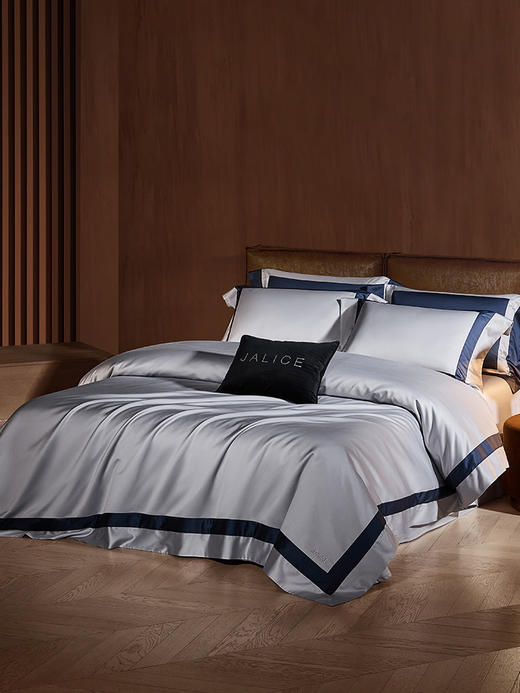 佳丽斯140S贡缎床上四件套轻奢高级感纯棉全棉被套长绒棉床单简约 商品图6