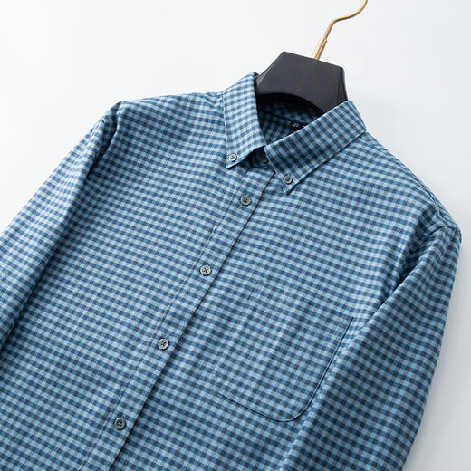 【100%棉】【新款DM】大依优型大码纯棉磨毛格子长袖衬衫男宽松加肥加大码男士休闲商务衬衣上衣胖子 商品图11