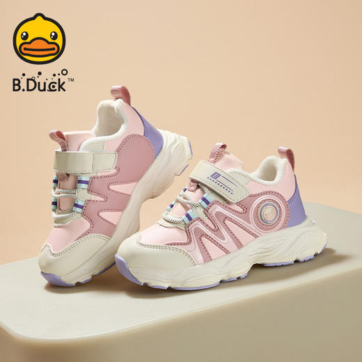 B.Duck小黄鸭童鞋防滑保暖运动鞋冬季男女童休闲鞋24-30 B5586910 商品图4