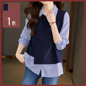 馥迦·设计感假两件衬衫背心 | 初春衬衫背心叠搭，一件假两件足够，轻松穿出时髦感~