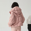 谜底短款羽绒服女2024冬季新品百搭粉色连帽鹅绒面包服244MY1597 商品缩略图2