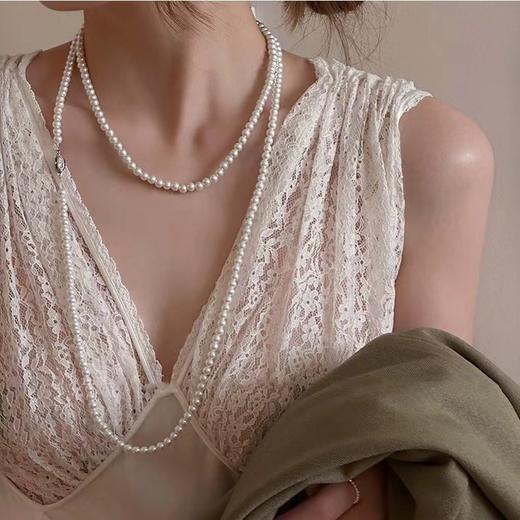 施华洛珍珠正圆极光珠85cm毛衣链 商品图3