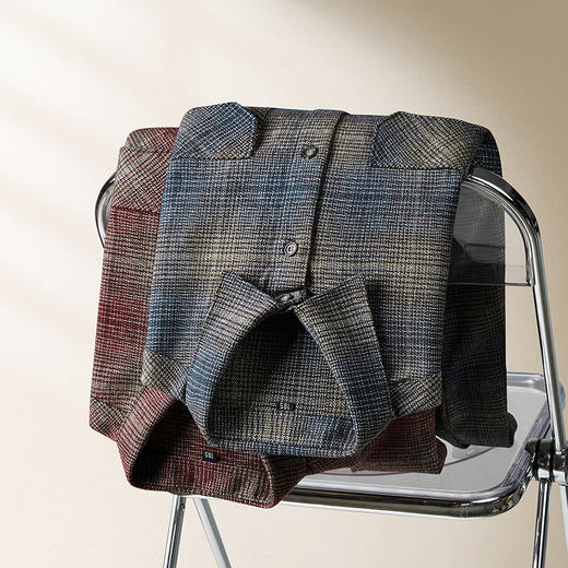 【新款DM】大依优型大码磨毛格子长袖衬衫男宽松加肥加大码男士休闲商务衬衣上衣胖子 商品图8