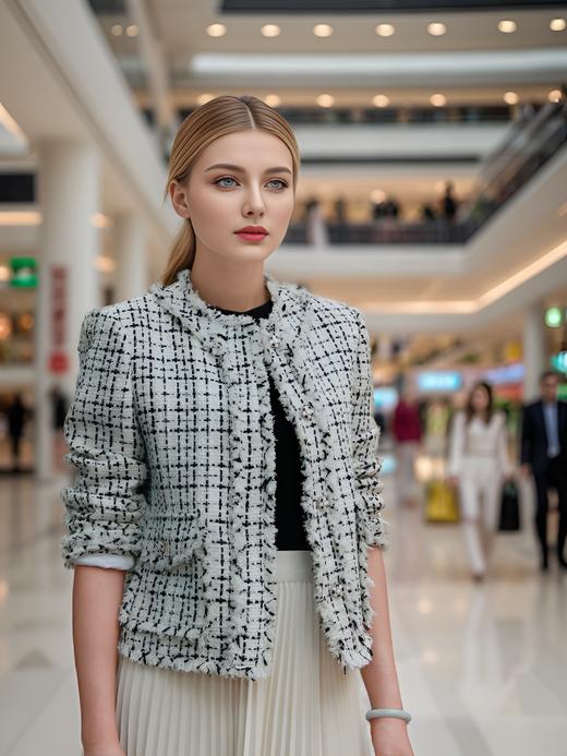 无领高级气质感小香风上衣 商品图1