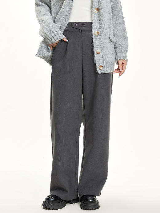 💞秋冬被毛呢裤拿捏了🌸🌸【AILISCOCO斜扣毛呢阔腿裤】📍📍📍 🔥又暖又舒服💰79/条 ✨宽松有型，👉高级又百搭！👏怎么穿都好看~强推👍🏻 商品图2