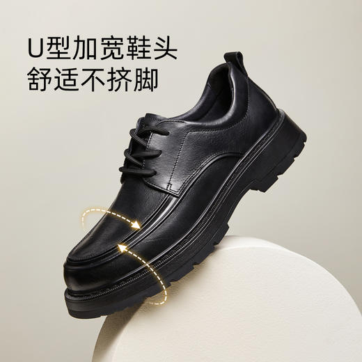 骆驼户外鞋2025秋冬新款复古舒适止滑百搭正装德比男皮鞋 G14A155641 商品图3