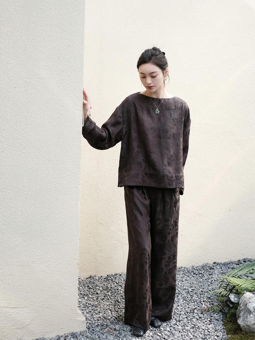 盛唐牡丹 |蜜褐色香云纱八宝如意上衣 商品图7