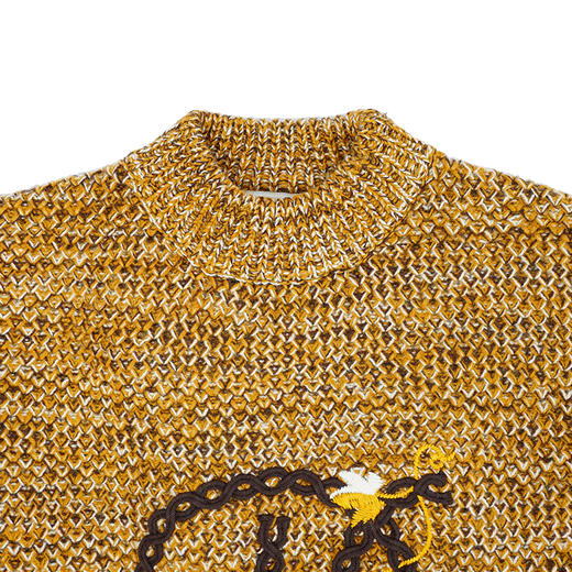 Drole De Monsieur La Maille D tresse 字母刺绣复古针织毛衣 商品图1