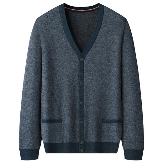 【100%羊毛】【新款DWP】大依优型大码V领针织开衫外套休闲针织衫加肥加大上衣男士胖子大码毛衫 商品图0