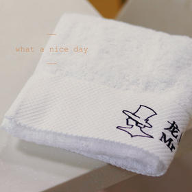 龙里先生周边 · 100%棉酒店式白毛巾厚毛巾 logo刺绣设计（约150g）