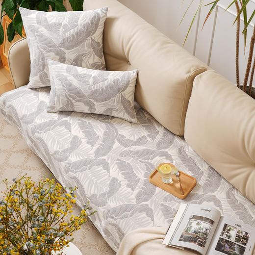 丛林芭蕉系列沙发巾靠包棉四季通用高端轻奢防滑高级感高档靠包定制 商品图1