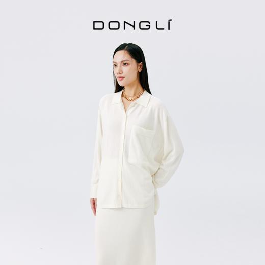 东黎 • 小山羊绒女士秋冬简约衬衫领开衫 2100 商品图0