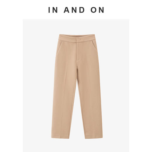 54613 IN AND ON 城市节奏  高弹柔软舒适脚口开衩直筒裤 商品图4