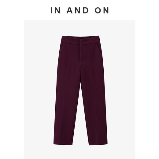 54613 IN AND ON 城市节奏  高弹柔软舒适脚口开衩直筒裤 商品图3