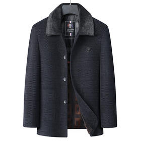 【雪尼尔】【新款DLC】大依优型大码翻领加棉外套商务夹克加肥加大肥佬休闲上衣男士胖子