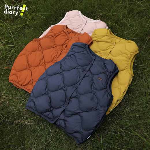 【黑科技三防面料 防水防油防污】绣标纯色羽绒马甲PDMJ2402 商品图2