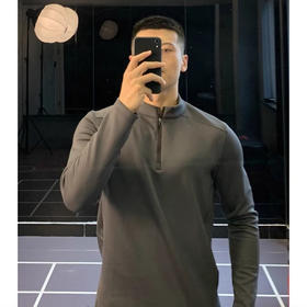 跃牌【跃LEAP-ACTIVE】系列户外速干衣立领半拉链长袖男套头护指运动上衣C42111