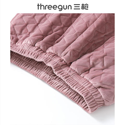 Threegun三枪 【婴儿绒】绗棉翻领开襟女家居套-82018D011 商品图12