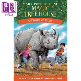 【中商原版】神奇树屋第一季37 Magic Tree House 37 Rhinos at Recess 黑白插图桥梁章节书 中小学生读物 英文原版小初文学