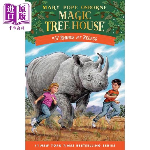 【中商原版】神奇树屋第一季37 Magic Tree House 37 Rhinos at Recess 黑白插图桥梁章节书 中小学生读物 英文原版小初文学 商品图0
