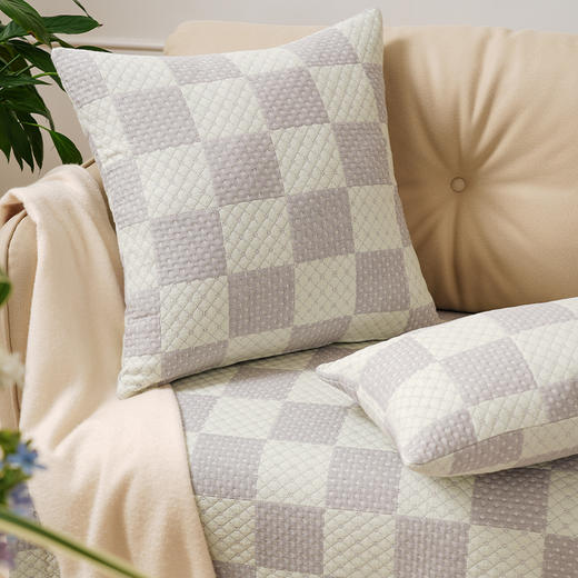 经典格纹系列沙发巾靠包靠包棉四季通用高端轻奢防滑高级感高档靠包定制 商品图3