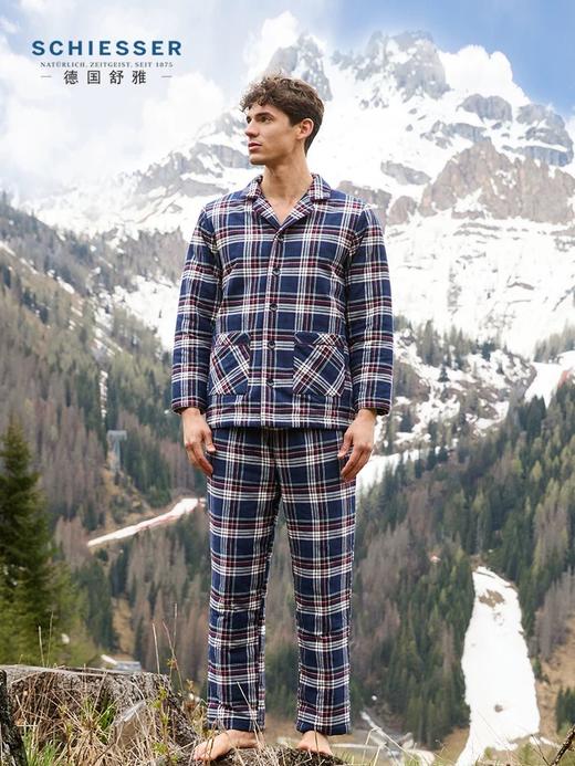 【夹棉加厚 冬季必备】SCHIESSER德国舒雅男士夹棉厚款套装39/23528H 商品图2