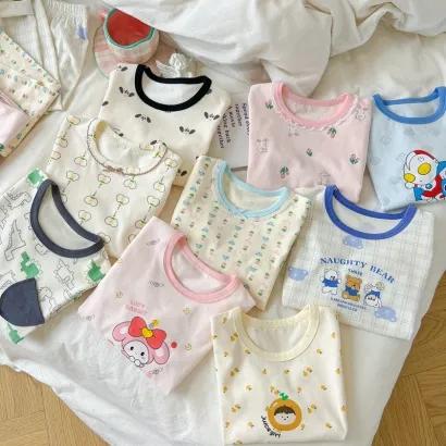 哈萌熊童装儿童秋季新款长绒棉莱卡家居服套装男童秋款睡衣女童秋装空调服中大童衣服（卡码往大拍） 商品图1