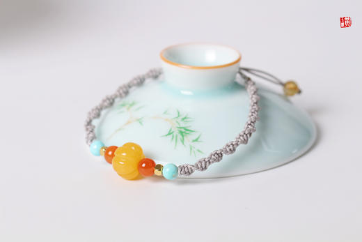 【念安】蜜蜡南瓜珠手绳 商品图2