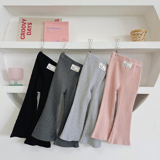 【女童喇叭裤，洋气纯色修身弹力打底裤】韩版童装女童喇叭裤春秋新款 小女孩洋气纯色修身弹力打底裤 修身弹力 洋气有型-QQ 商品图0