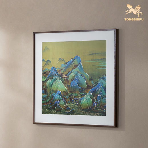 铜师傅 手工錾刻 铜雕画《千里江山 方形》客厅背景墙装饰挂画 商品图3