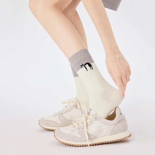 【代发】上森派系袜子 蝴蝶结提花 慵懒猫咪 中筒袜 （下单后不接受退款，请谨慎下单） 商品图1