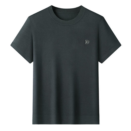 【新款DWP】大依优型大码圆领短袖T恤毛衫针织衫加肥加大毛衣大号胖子宽松毛衫男装上衣打底 商品图0