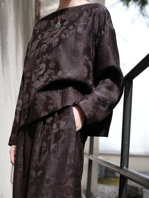 盛唐牡丹 |蜜褐色香云纱八宝如意上衣 商品图2