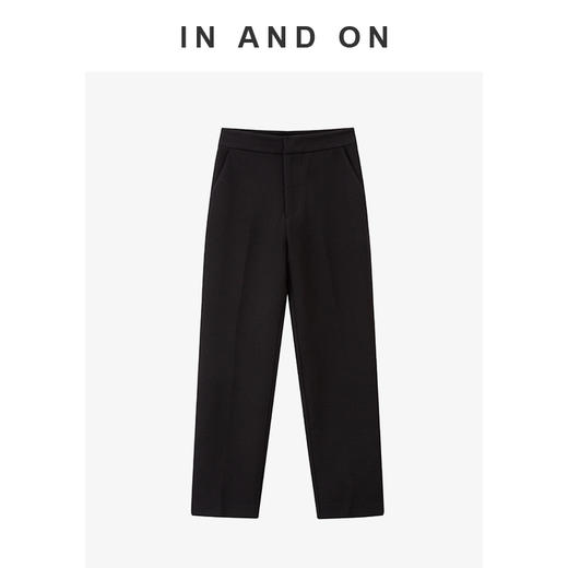54613 IN AND ON 城市节奏  高弹柔软舒适脚口开衩直筒裤 商品图2