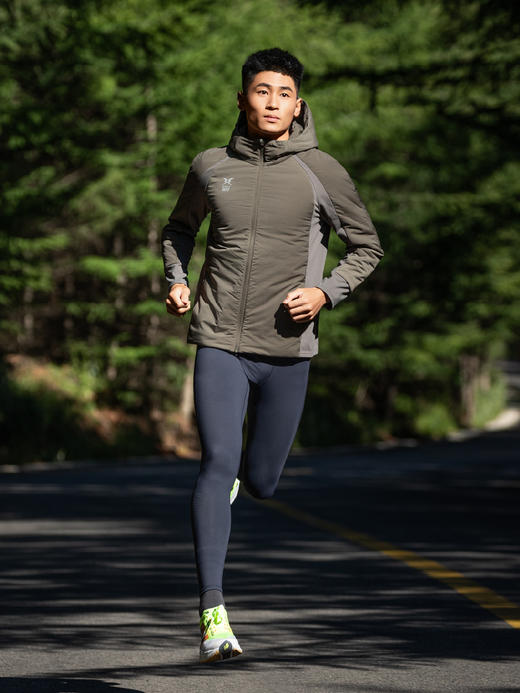 BODYWIT身体智慧男子疾塑紧身肤感速干抓绒保暖九分裤 商品图1