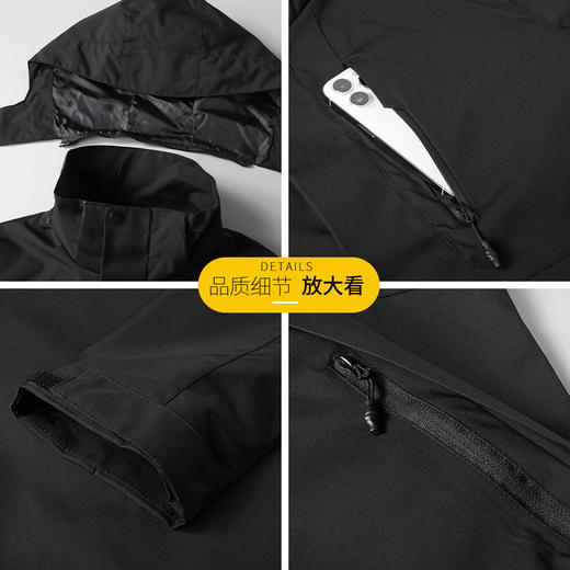 【可拆卸帽】【新款DSF】大依优型大码男装连帽夹克加肥加大休闲夹克胖子宽松防风外套上衣 商品图1