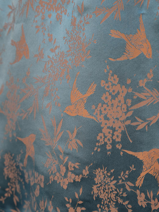 盛唐牡丹| 秋波蓝喜鹊纹花蕾缎马甲 商品图5
