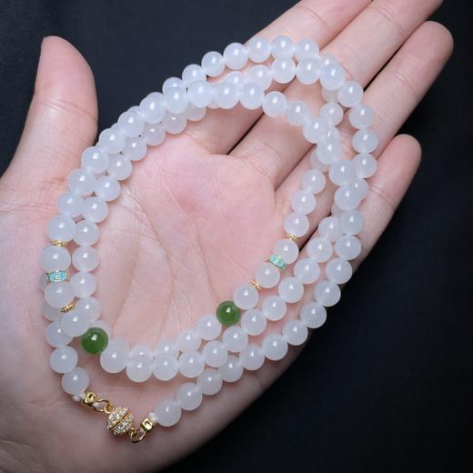 玉美人菲菲HZ#S925和田玉项链-圆珠约6mm 商品图0