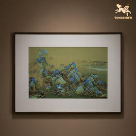 铜师傅 手工錾刻 铜雕画《千里江山 长方形》客厅背景墙装饰挂画