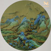 铜师傅 手工錾刻 铜雕画《千里江山 圆形》客厅背景墙装饰挂画 商品缩略图4