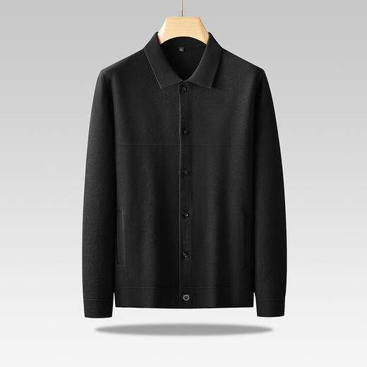 【新款DPF】大依优型大码男装翻领休闲开衫毛衣针织衫夹克外套舒适加肥加大男士上衣 商品图3