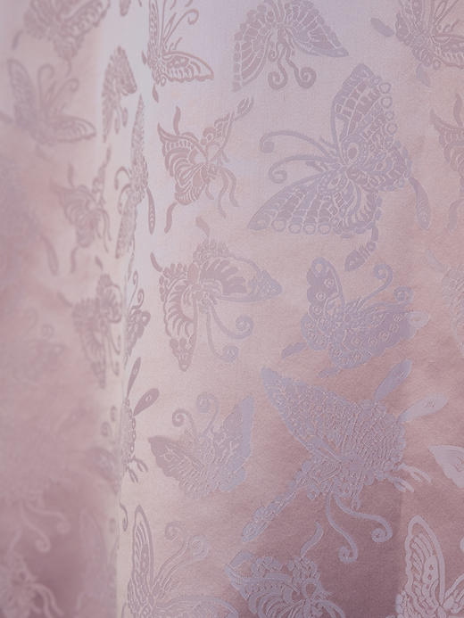 盛唐牡丹| 姜红色百蝶纹花锦缎马甲 商品图8