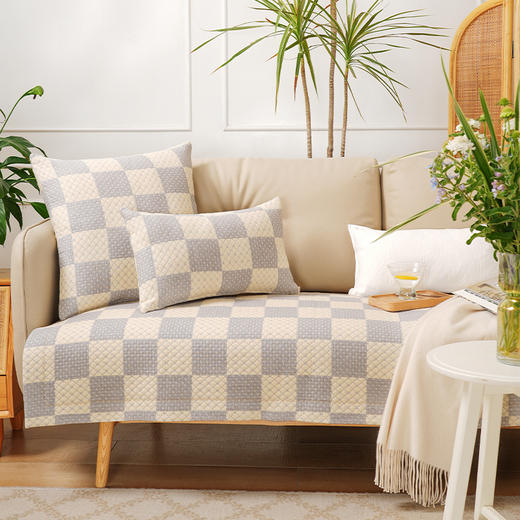 经典格纹系列沙发巾靠包靠包棉四季通用高端轻奢防滑高级感高档靠包定制 商品图0