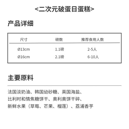 破蛋日二次元蛋糕 | 糕匠 商品图2