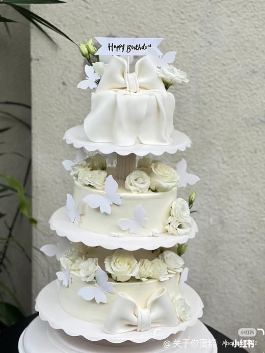 三层翻糖蝴蝶结玫瑰10+8+6 商品图1