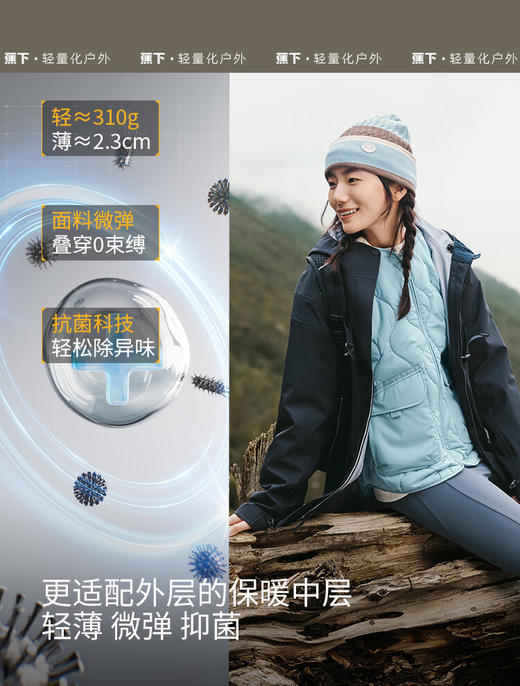 蕉下女士气绒外套（圆领、中暖）CL18524 商品图4